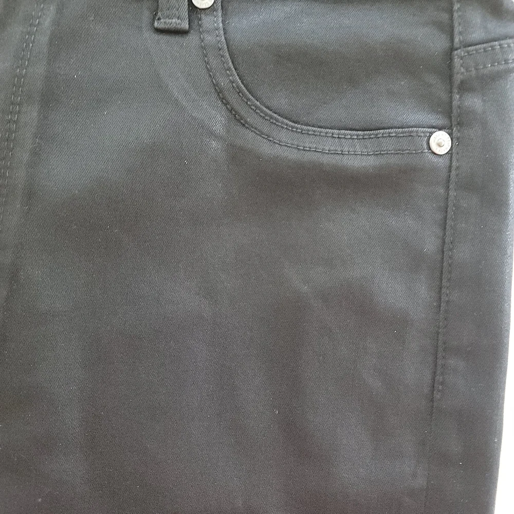 7 For All Mankind Skinny Jean Black Shimmer Ankle Crop Soft Stretch Pant 32 - Picture 2 of 4